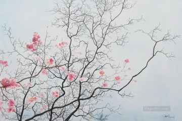 rama en febrero flores modernas Pinturas al óleo